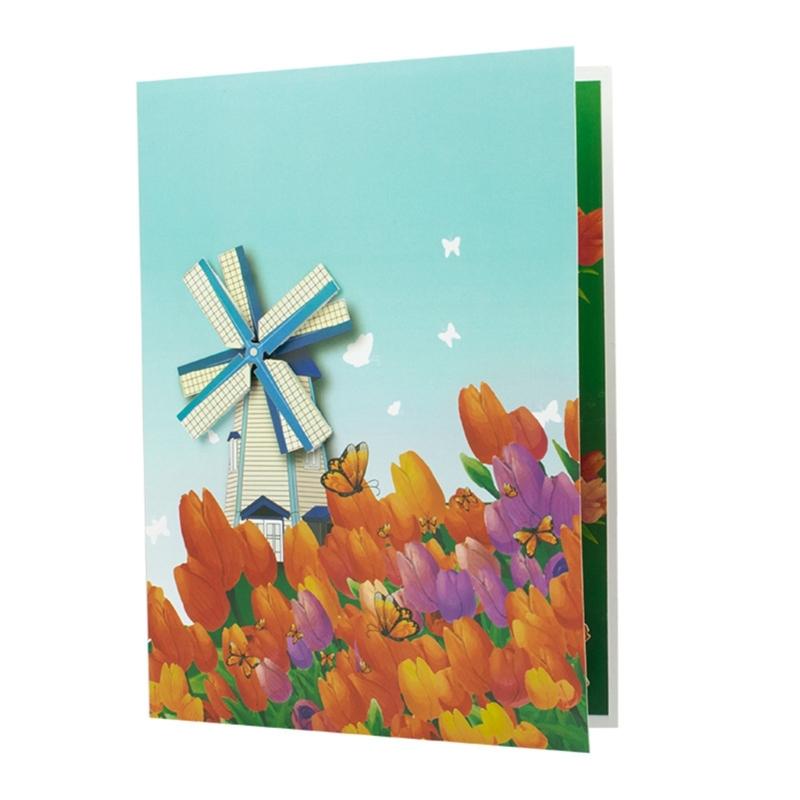 Paper Crafted 3D Greeting Card Foldable 3D Greeting Card Flower Sea Card Floral Greeting Card for Mother's Day