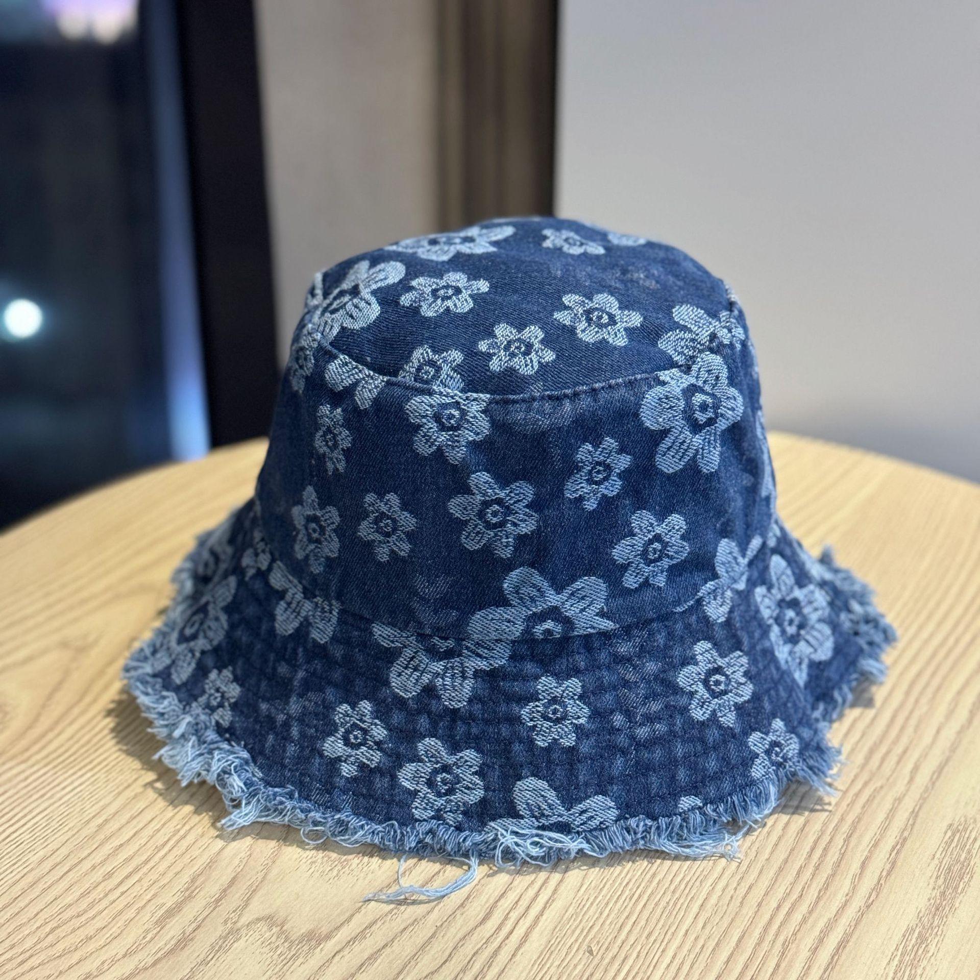 

Flower Embroidered Fisherman s Hat Straw Bucket Hat Breathable Summer Beach Vacation Sun Hat adult 54-60 adjustable