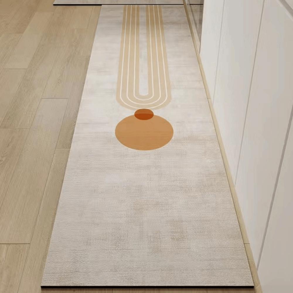 Practical Geometry Pattern Kitchen Floor Mat Extended Absorbent Kitchen Carpet Rectangular Thickened Doormat Corridor
