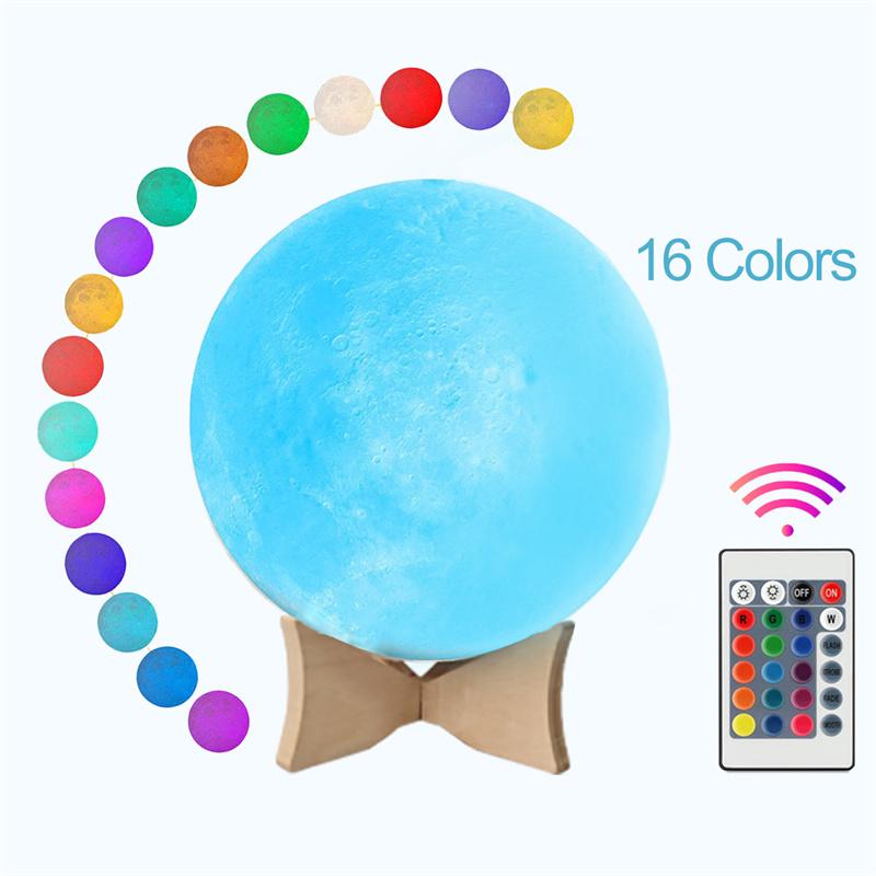

YOUOKLIGHT YK2302 5.9-inch 16 Colors 3D Moon Lamp Light,LED Night Light with Remote Touch Control and Dimming,USB Rechargeable Type A