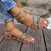 2025 New Women Sandals Bohemia Style Flat Sandals Women Outdoor Shoes Plus Size Retro Gladiator Shoes Women Zapatos De Mujer