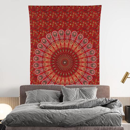 BLESS INTERNATIONAL Tapiz de cama para colgar en la pared con Mandala psicodélico bohemio hippie indio
