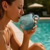 Wellen Glas 12oz Wellen Glas Einzigartig Strukturiert Strandliebhaber Themen Tasse für Arbeitsplatz Reisen Bar Küche Zuhause Cafe Party