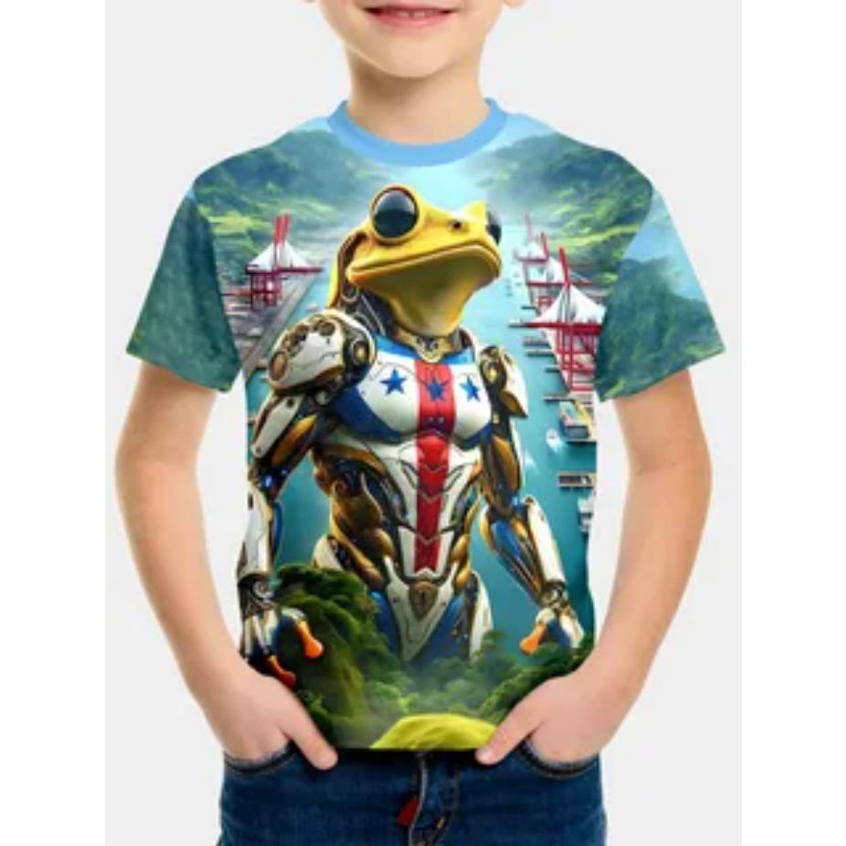 Kids T-shirts O Neck Tops Polyester Casual Sportwear Comfortable Tees Short Sleeve 3d Print T Shirt