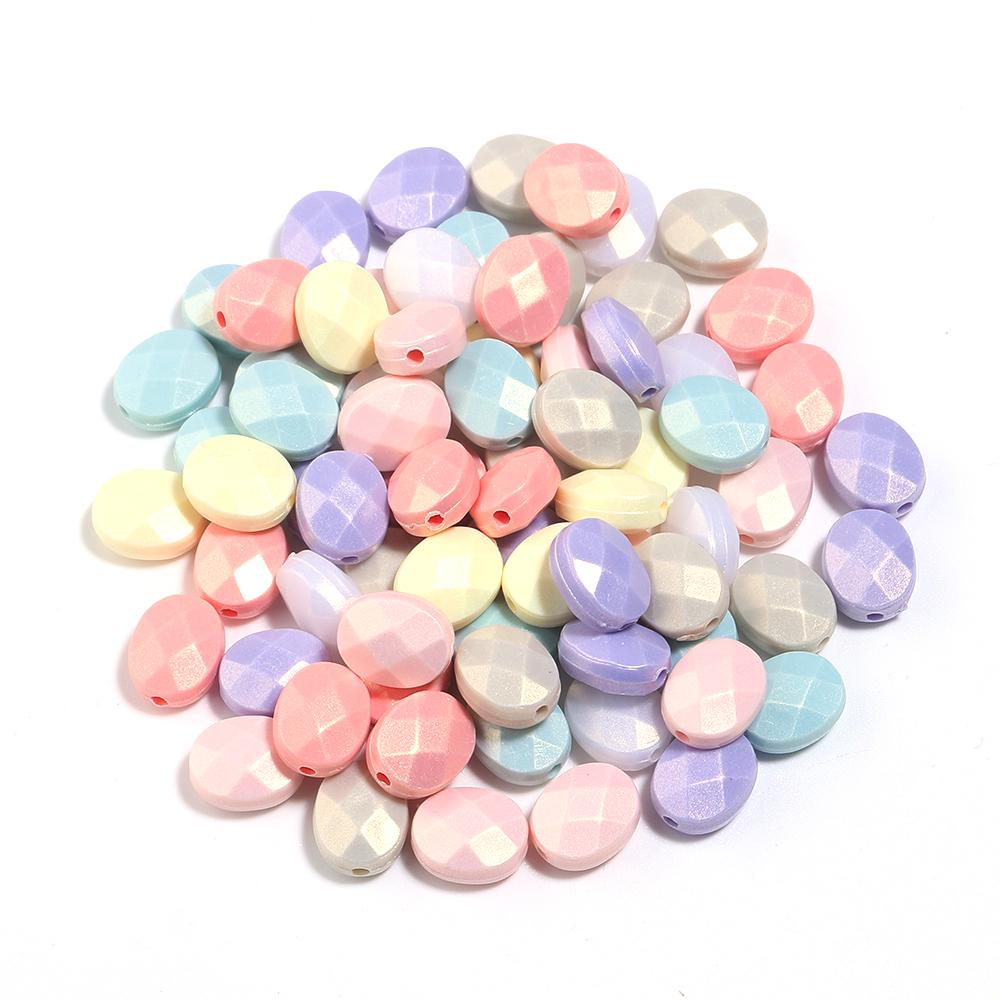 100pcs Acrylic Beads Mixed Macaron Color Star Heart Pumpkin Shape Loose Beads For Jewelry Making DIY Bracelets Keychain Supplies