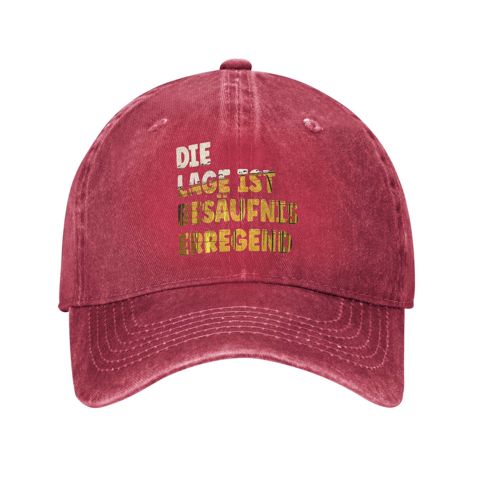 Die Lage Ist Besaufniserregend Beer Unisex Unstructured Baseball Caps Malle  Distressed Washed Hat Casual Running  Headwear Adjustable