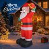 7.87FT With LED Light Xmas Inflatable Santa Claus Gift Bag Toy Yard Decor Home Decor Supplies Ornaments Christmas Holiday Gift