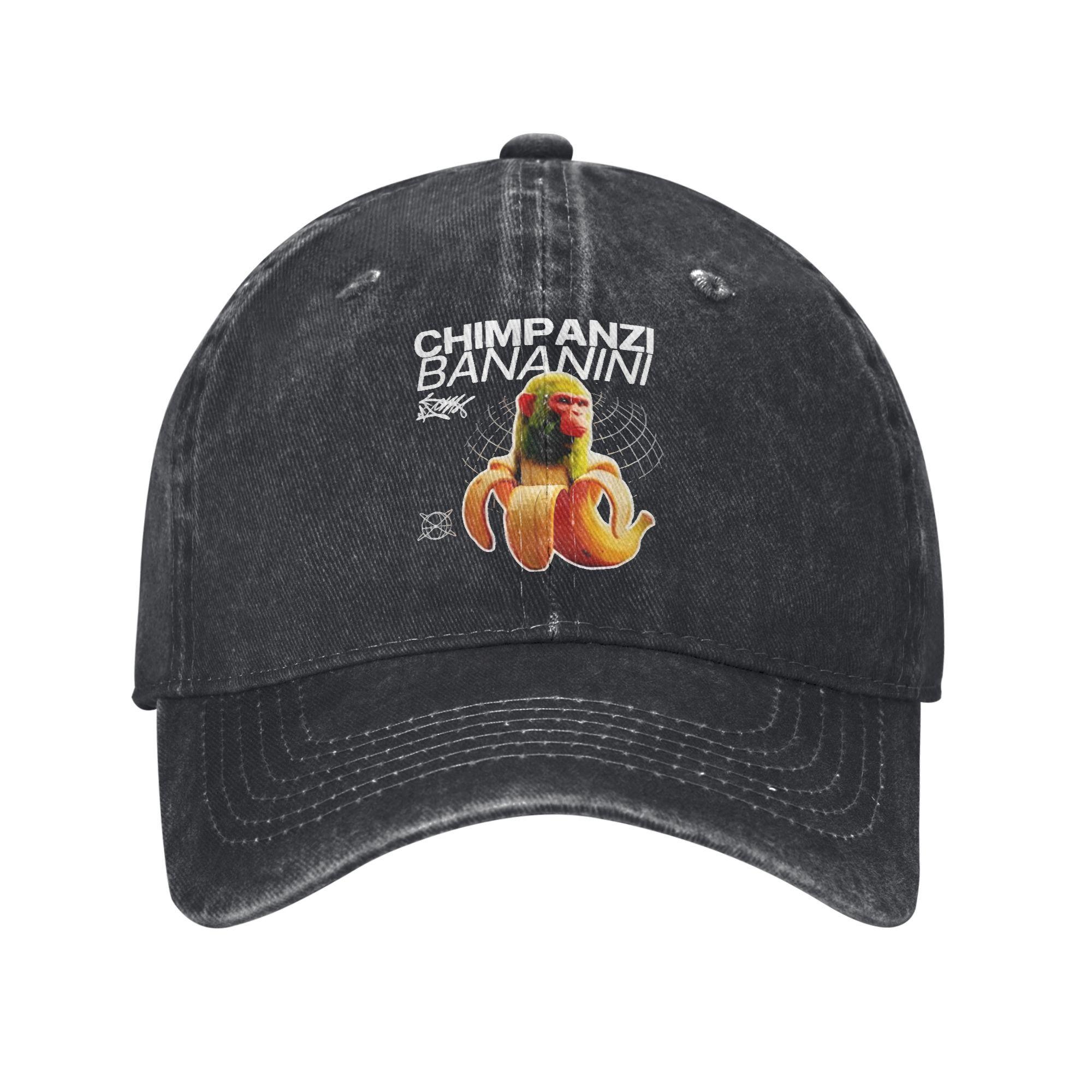 

Retro Chimpanzi Bananini Italian Brainrot Ape Baseball Cap Distressed Denim Sun Cap Running Golf Gift Caps Hat