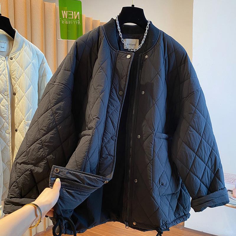 Stand-up Collar Winter Latest Korean Version Comfortable Fit Leisure Simple Versatile Thermal Cotton Jacket