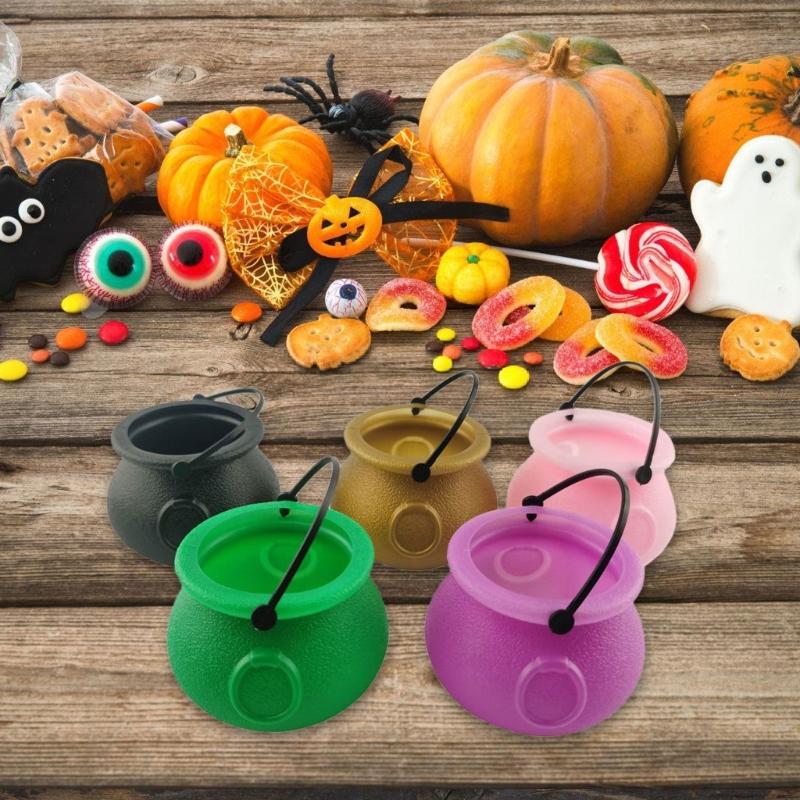 12Pcs Small Halloween Treat Container Plastic Candy Bucket For Halloween Party Home Decorations Indoor and Outdoor