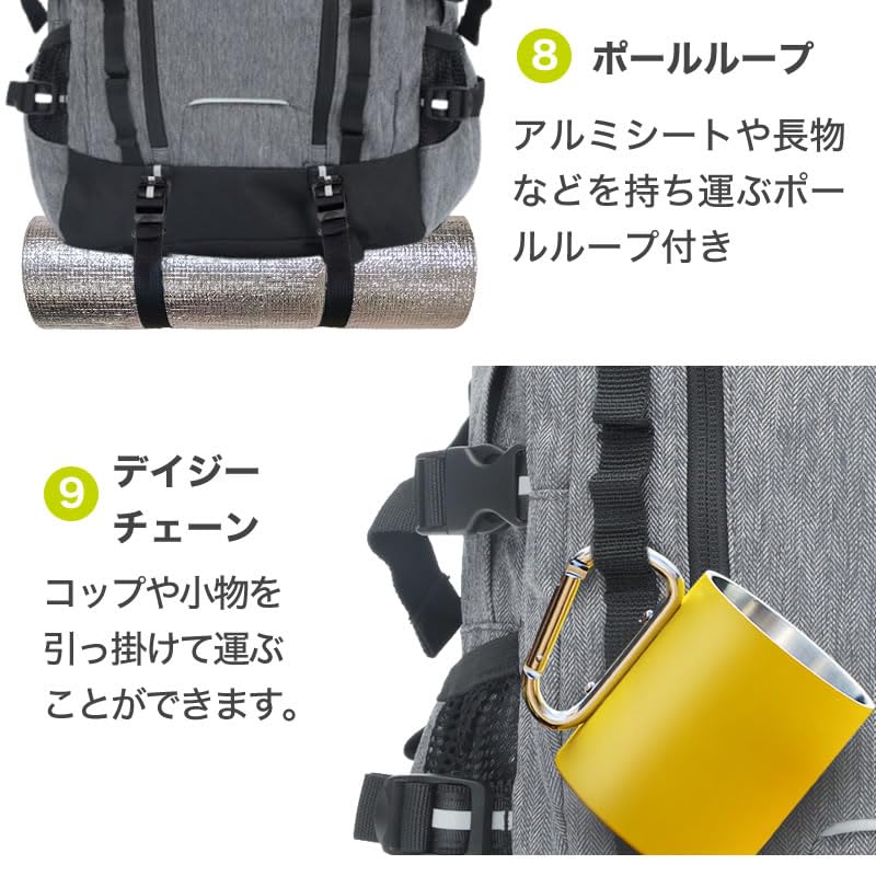 LOGOS Logo Spark Backpack, Large Capacity 30L, Herringbone Pattern, 78-03 (Black)