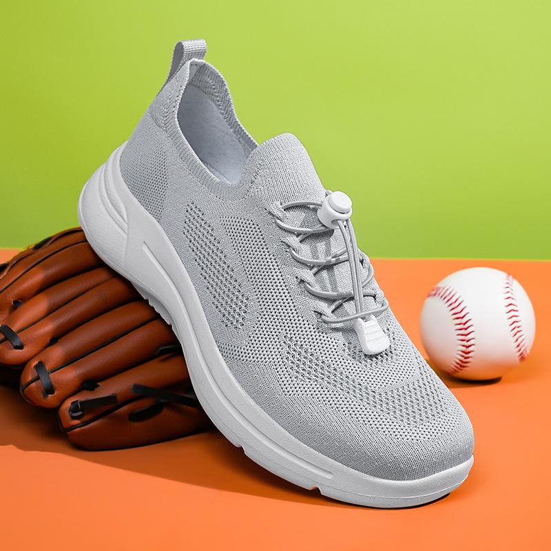 Spring and Summer Casual Sports Shoes Fly-woven Mesh Breathable Large Size Running Shoes