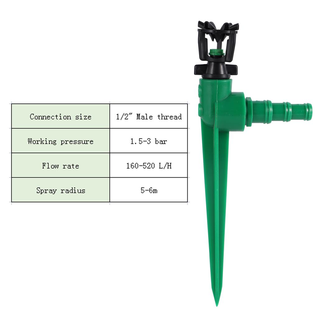Farm Irrigation Sprinkler 1/2" Male Thread Nozzle 360 Degree Scattering Garden Lawn Rotating Sprinkler Watering Irrigation