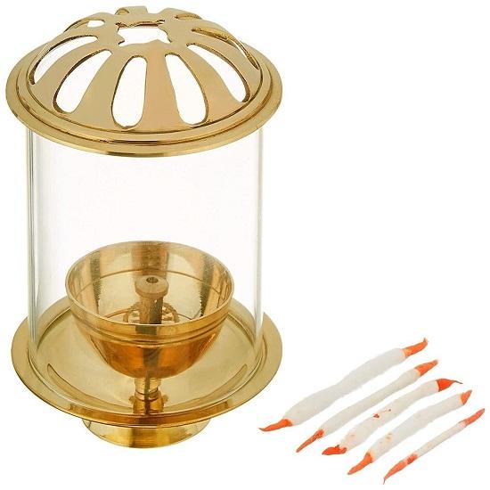 Brass Diya With Borosilicate Glass