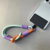 Korean Mobile Phone Cute Knot Portable Anti-loss Hand Bracelet Chain for IPhone 15 14 Pro Max Samsung Flip 4 Coloful Rope Chain