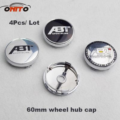 4 pièces 60mm logo ABT Cache Central de Roue de Voiture Emblème de Moyeu de Roue Capuchon Style de Voiture pour Golf Polo Passat B5 Touran Bora