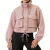 PEYWOW Damen Vintage Casual Einfarbig Druck Herbst Winter Langarm Jacken & Mäntel