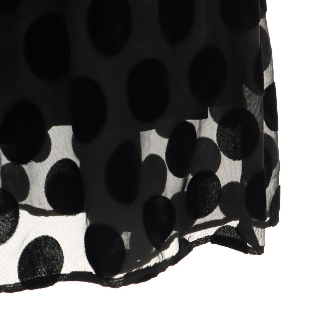 CLANE Dot Pattern Long Sleeve Sheer Long Dress 1 Black Polka Dot Women Used