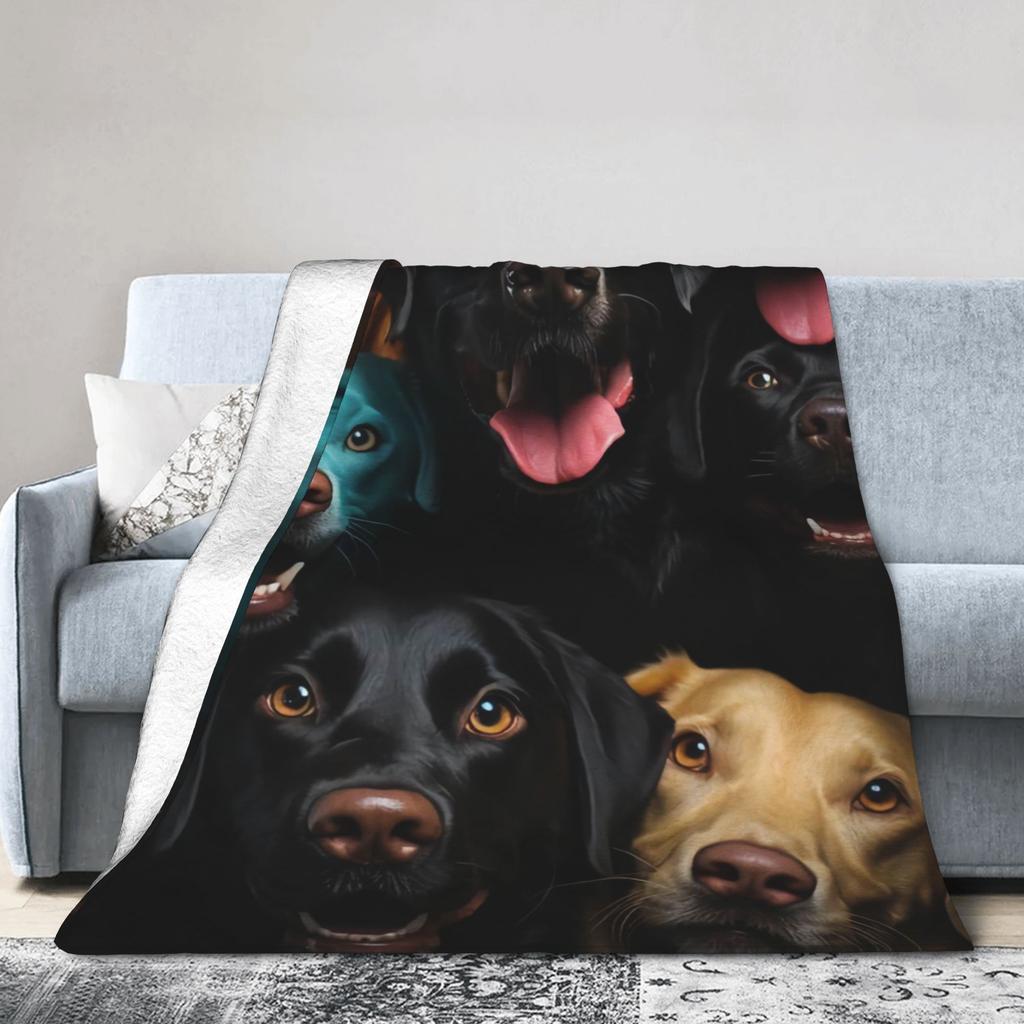 Funny Dog Selfie Flannel Blanket Winter  Super Soft Throw Blanket for Girls Boys Outdoor Comfortable Bedspread Sofa Bed Cover