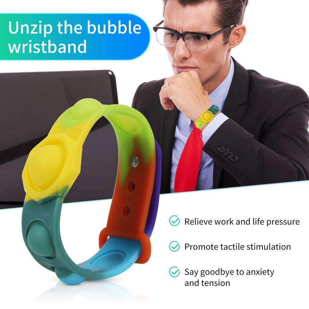 Bransoletka Silikonowa Fidget Opaska na Nadgarstek Regulowana Redukcja Stresu Push Pop Band Zabawka