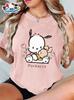 Genuine Sanrio Authorized Women's Elegant Short-sleeves Are Suitable for Daily and Holiday Wear In Spring, Summer and Autumn.