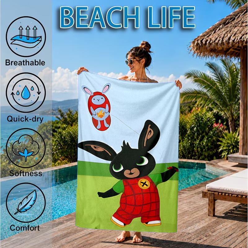 Bunny And Friends Adventure Beach Towel, Microfiber Beach Towel, Perfect For Pool, Beach, Travel, Home Decor Beach Party Fan gifts