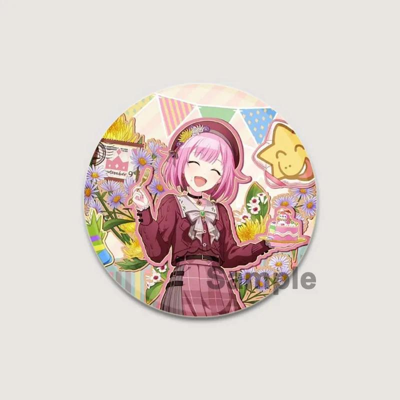 32/44/58mm Project SEKAI Blaszany Pin Okrągły Kreskówkowy Wpinany Broszki na Plecak Ubrania Akcesoria Odznaka Kolekcjonerska Anime Dekoracja Słodki