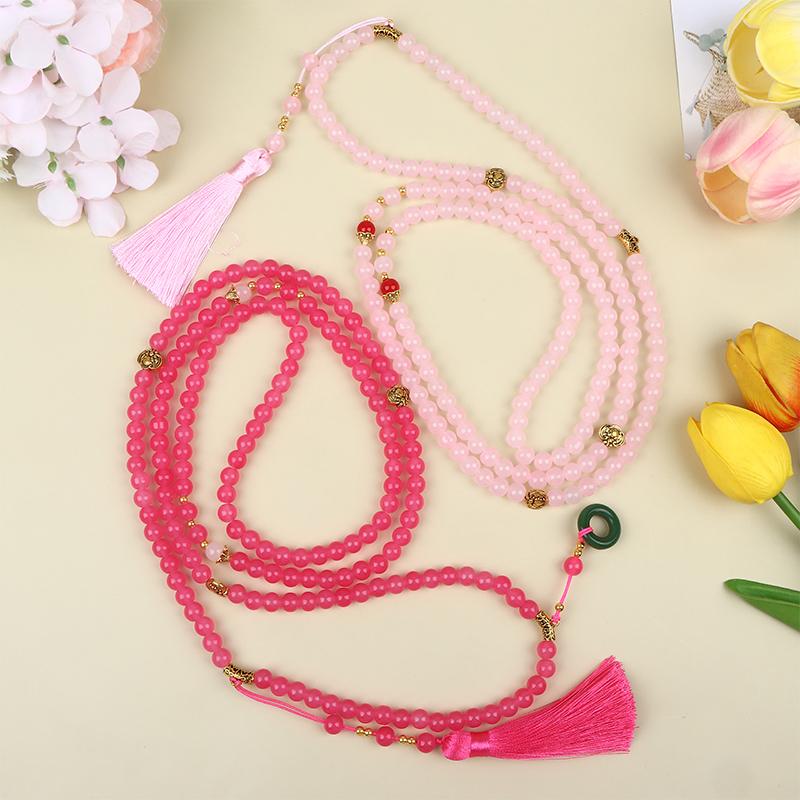 Świeży naszyjnik z klamrą pokoju w starożytnym stylu, Nowy długi łańcuszek crossbody z frędzlami i koralikami, Biżuteria retro dla kobiet, Codzienny dodatek