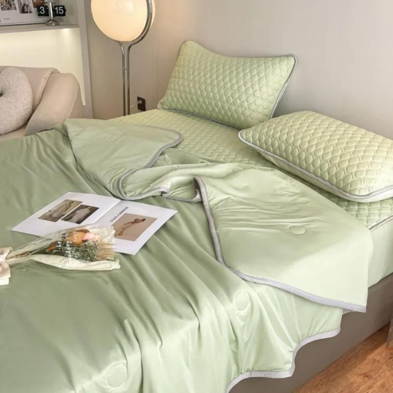 New Solid Color Cool Silk Summer Quilt Soft And Comfortable Air Conditioner Quilt Single Adult Gift Quilt