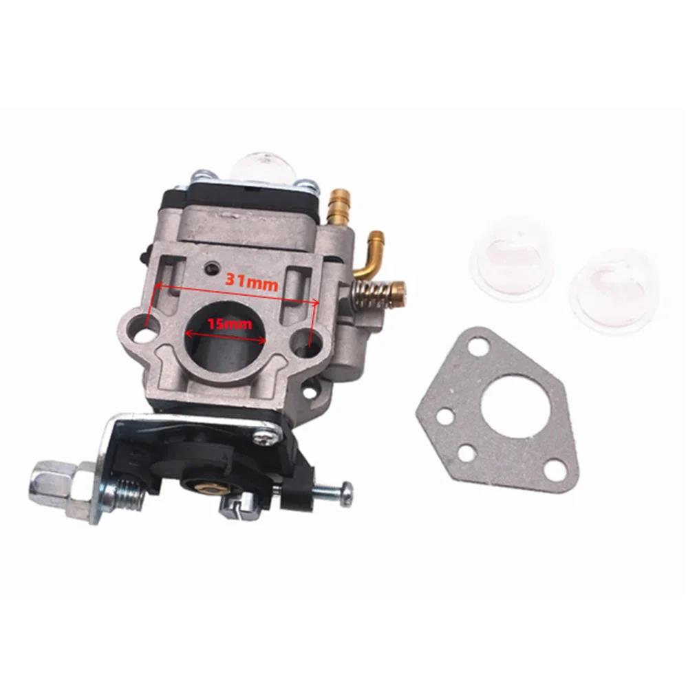 15mm Carburetor Kit For Brushcutter 43cc 49cc 52cc Brush Cutter with Seal Hose Spark Plug Petrol Filter Replacement Parts 40-5 Carburetors Jets 1
