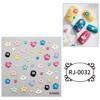 Embossed Cartoon Nail Art Stickers Decals Self-Adhesive Floral Nail Supplies