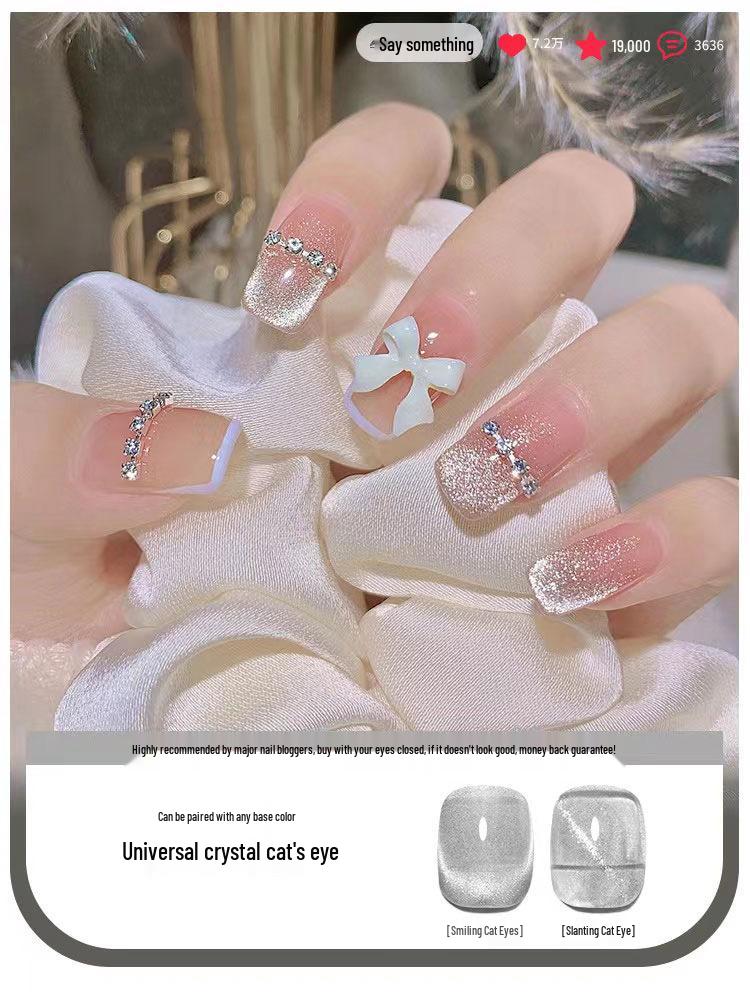 

Летний флеш-гель-лак 2025: Кристальные бусины «кошачий глаз», ставшие знаменитыми в интернете, для модных салонов