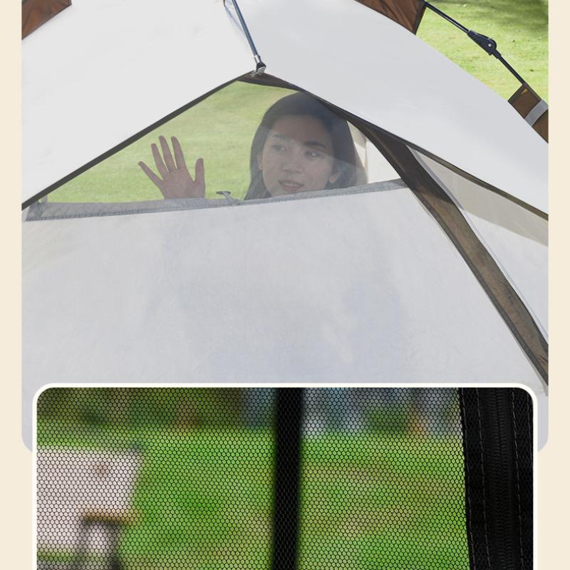 Outdoor Portable Folding Tent Fully Automatic Hexagonal Thickened Sunscreen Tent Camping Equipment Outdoor Camping Equipment