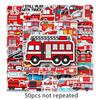 50 Fire Truck Graffiti Stickers Cartoon Children's Stickers DIY Skateboard Luggage Stickers Waterproof