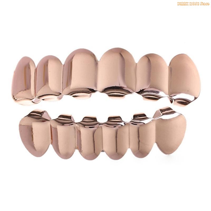 

K1AE Comfortable Copper Grillzs for Celebration and Event Unisex Teeth Accessories рожевий колір золота