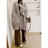 Autumn and Winter Loose Knitted Cardigan Women's Sweater Coat Fashion Elegant Simple Medium and Long Thickened Outer Jackets Casual Pockets Clothing