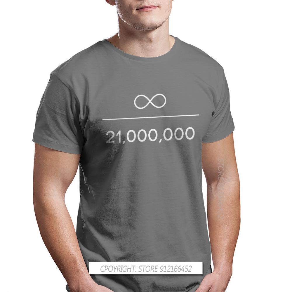 Unendlichkeit Geteilt Durch 21 Millionen T-Shirt Für Männliche Bitcoin Kryptowährungs-Miner Meme Camisetas Fashion T-Shirt Weiche Lockere T-Shirts Mann