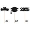 6pcs Doctoral Cap Graduation Centerpiece Sticks Bling Paper Flower Vase Ornament  Gift