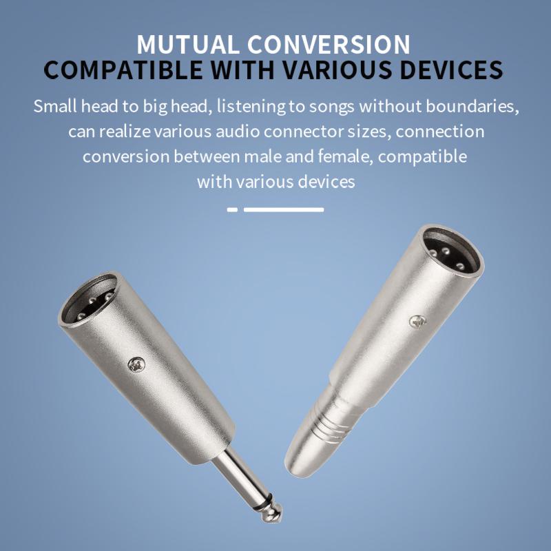 1/4 Inch Male To 3 Pin XLR Female Adapter Stereo 6.35 Mm Female To3-Pin XLR Male Mixer Juitar Microphone Connector 6.5-XLR Plug