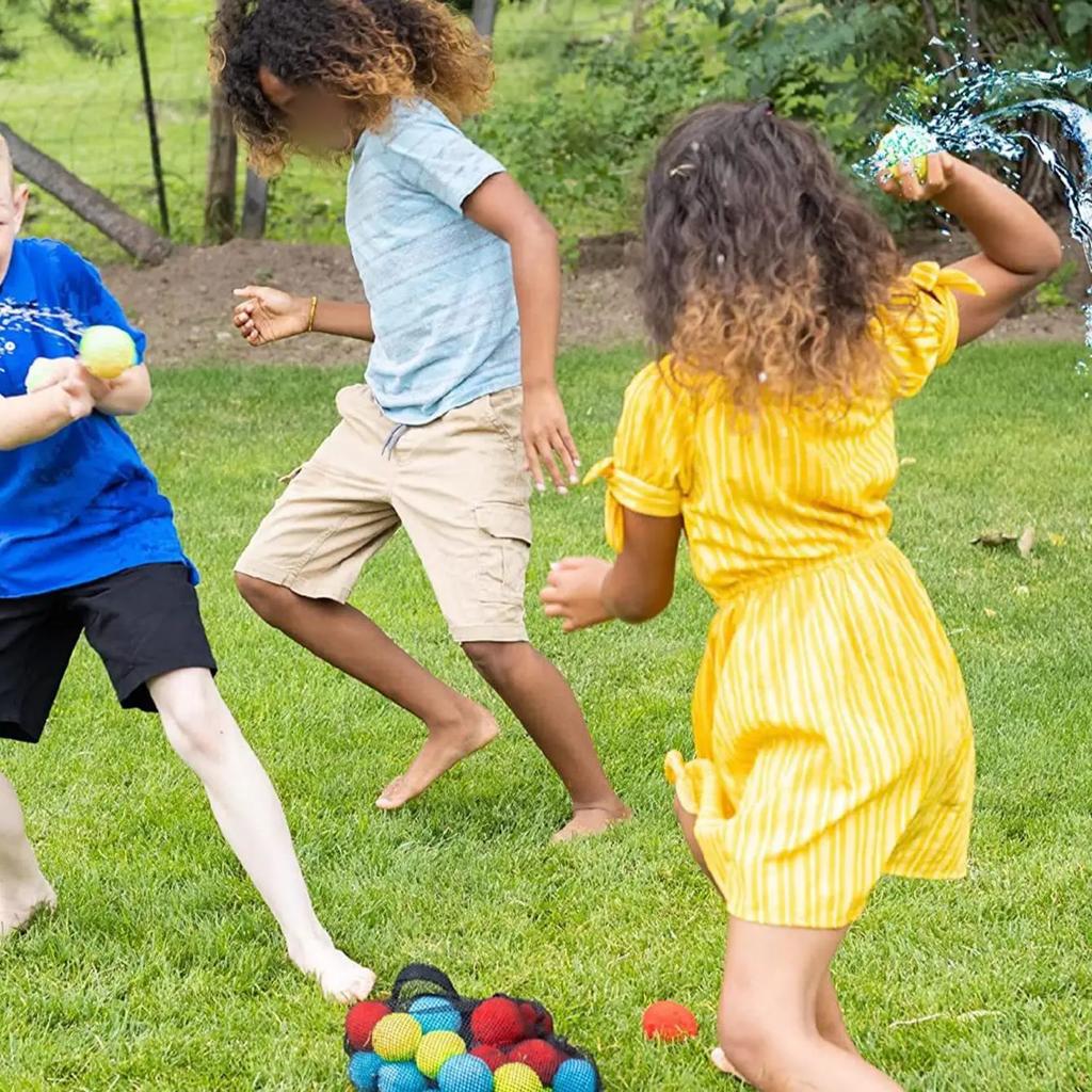 15 Stück Wiederverwendbare Schwamm-Wasserbälle Bunt für Erwachsene Kinder Schwamm-Wasserbomben Spritzballons Schwimmbad Sommer Wasser Spielzeug Spiele