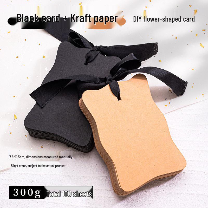 Thickened Handmade Bookmark with Calligraphy Painting, Creative Blank Cardboard, Dried Flowers, and Hand-painted Transparent Label