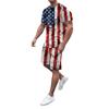 Pánské sady triček USA Americká vlajka 3D tisk Teplákové soupravy Trička Šortky 2 kusy Streetwear Pánské oversized obleky Sportovní oblečení