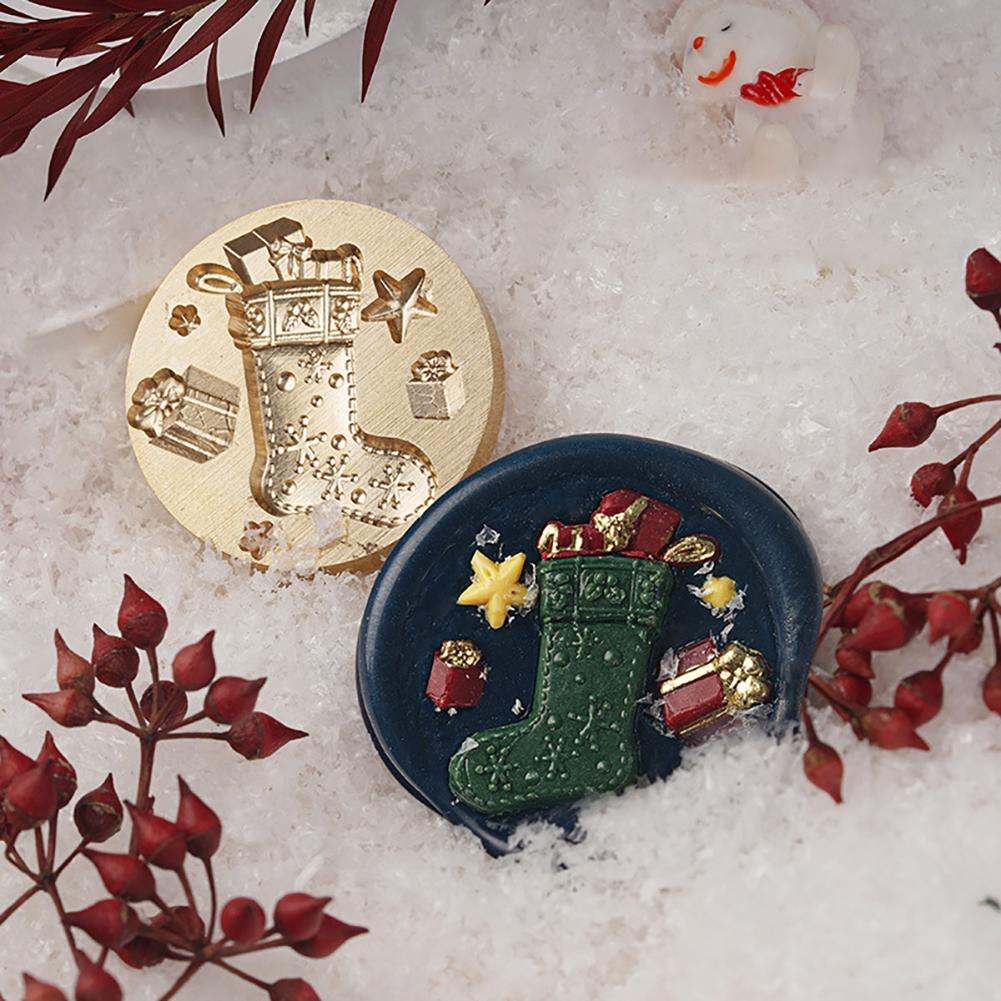 MY# Christmas Art Seal Head Ornamental DIY Craft Supplies for Packaging Scrapboo