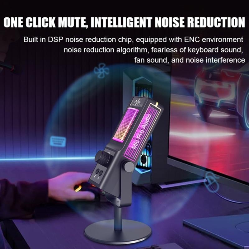 Gaming Microphone With Advanced Noise Cancellation For Clear Recording In Live Streaming Mobile Applications