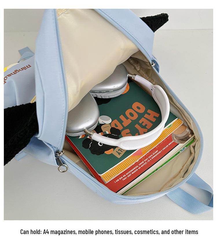 2025 Women's Cute Cartoon Puppy Embroidered Schoolbag - Lightweight Travel Backpack
