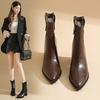 Mode Herbst Winter Spitz Sexy Elegant Hochhackige Kurze Stiefel 2025 Modische und Bequeme Neue Lässige Ritterstiefel für Damen