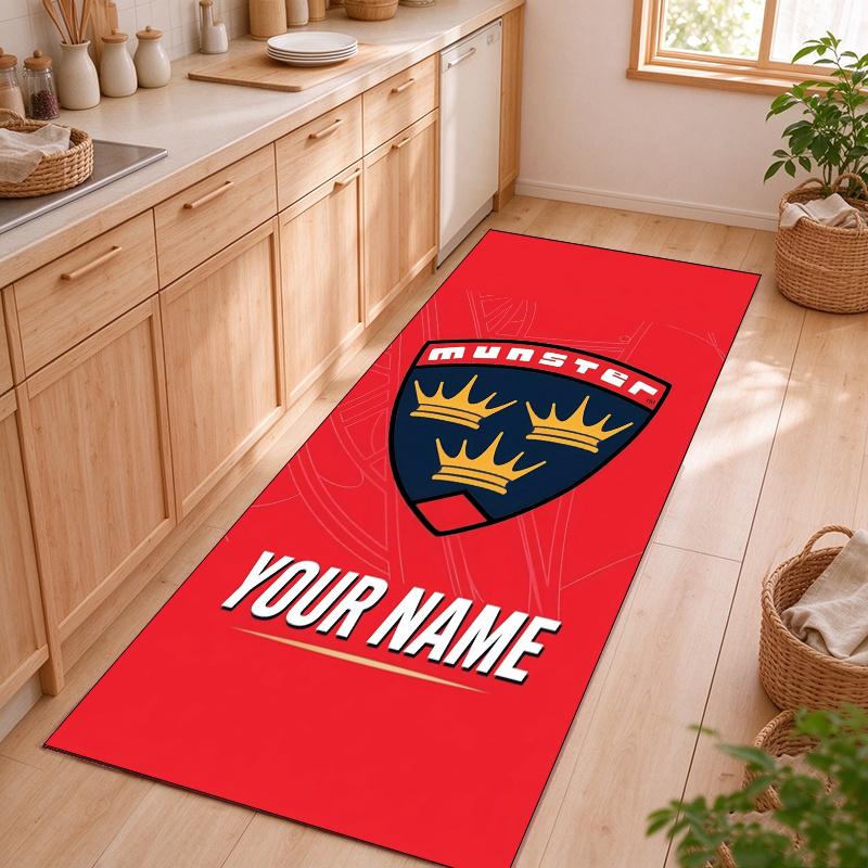 munster rugby Customizable name kitchen floor mat easy to clean and wipe down Suitable for kitchens living rooms and entryways—a perfec