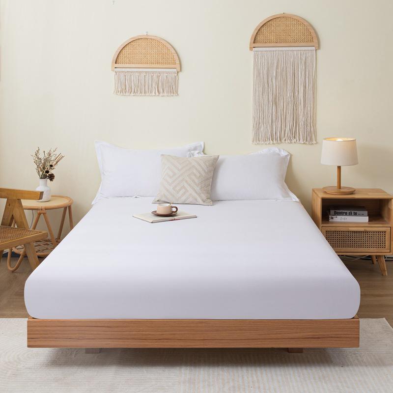 Solid Color Skin-Friendly Cotton Flannel Fitted Bed Sheet Protector