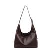 Vintage Commuter Large Capacity Bag Women's Soft Leather Shoulder Bag Underarm Tote Bag