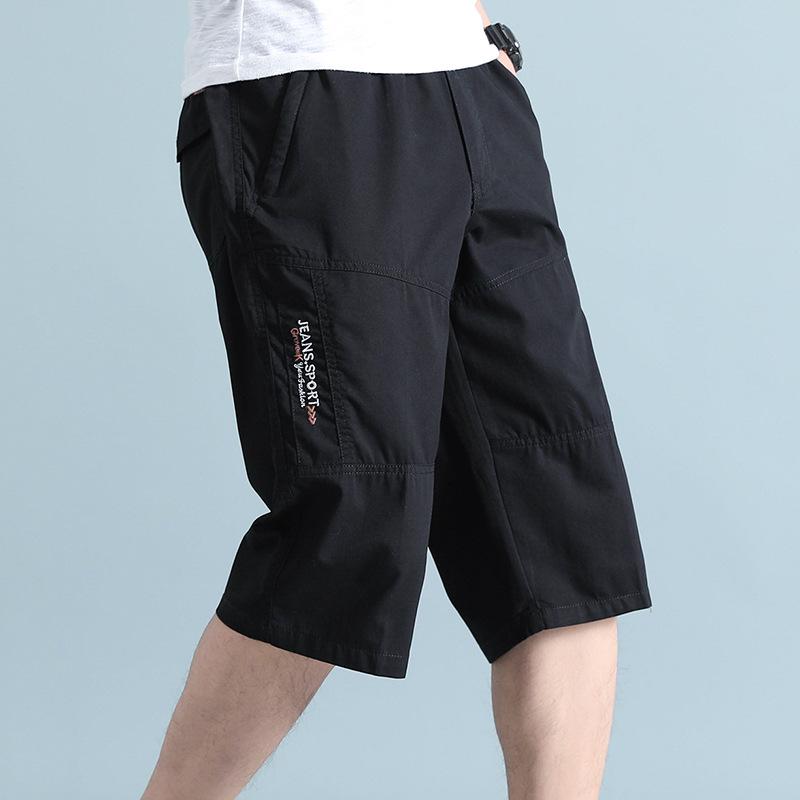 Men's Summer Casual Cotton Straight-Leg Shorts for Middle-Aged & Young, Loose-Fit Sports Outdoor Fashion.